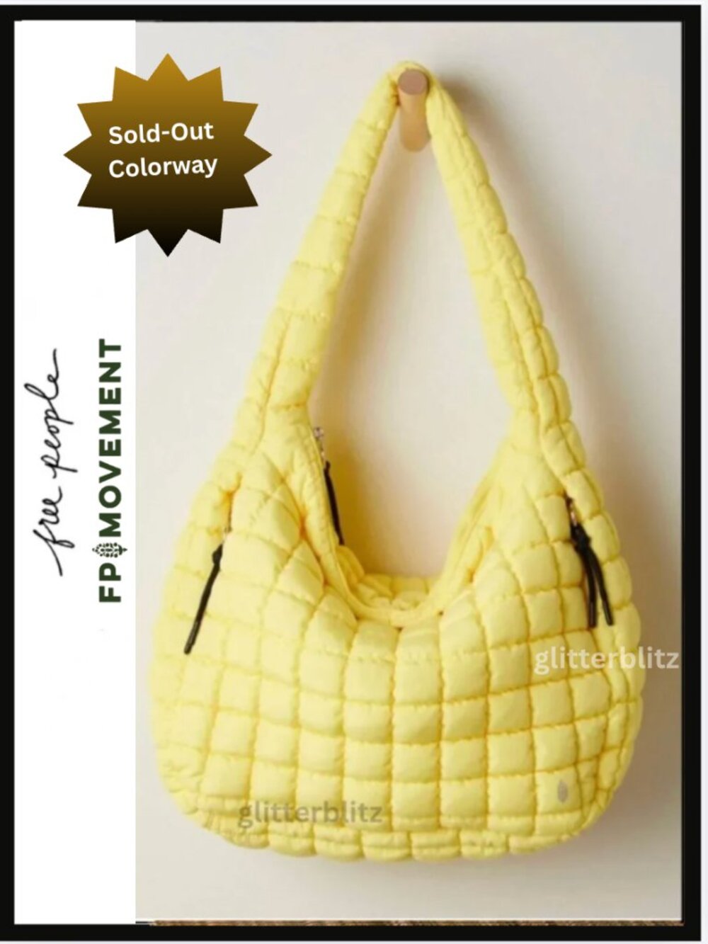 Free People Quilted Carryall SOUR CITRUS YELLOW